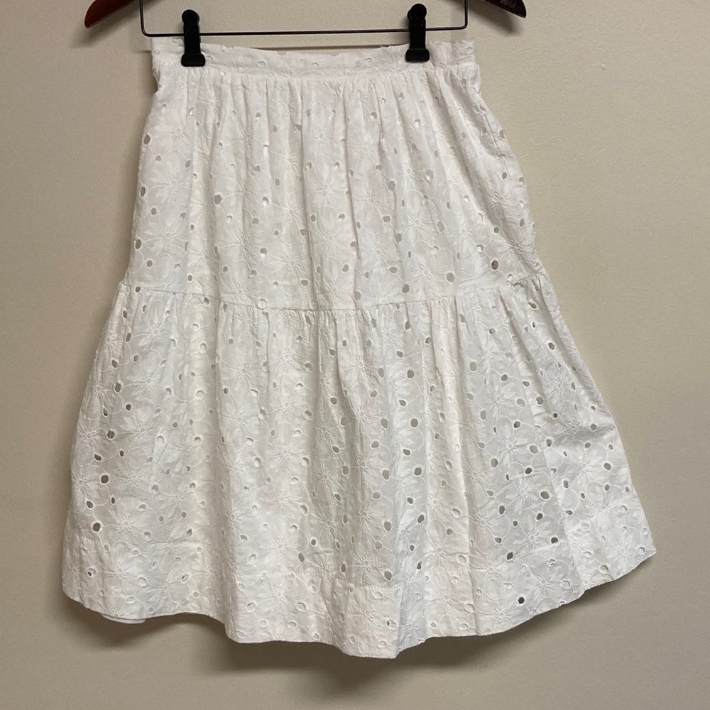CELINA  WHITE  EYELET  SKIRT